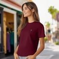 thumbnail image 4 of Dalix Martini Embroidered Lightweight Relaxed Jersey Tee Summer Cute Food Womens in Maroon 2XL XX-Large, 4 of 5