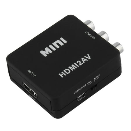 Black Mini 1080P HDMI to RCA Audio Video AV CVBS Adapter Converter For