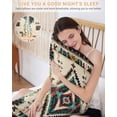 thumbnail image 5 of Boho Red Teal Brown Satin Pillowcase for Hair and Skin with Zipper, Soft Breathable Cooling Silk Pillow Cases, Southwestern Country Geometric Body Pillow Covers Bed Pillows 20"x54", 5 of 6
