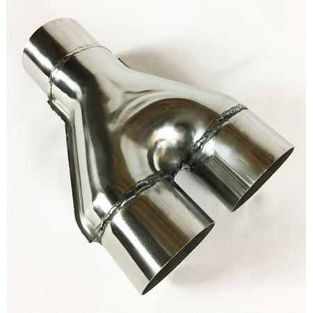 Dual Stainless Pipes - Exhaust Stamped Y Pipe 2.50