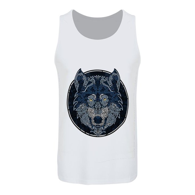 Unorthodox Collective - Camiseta Sin Mangas Graphic Wolf para Hombre (Blanco, Negro)