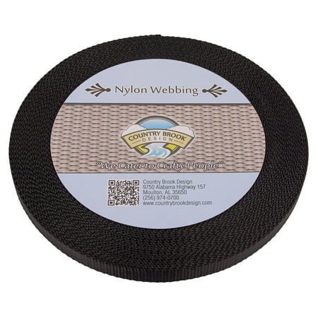 - Country Brook Design® 1/2 Inch Heavy Black Nylon Webbing