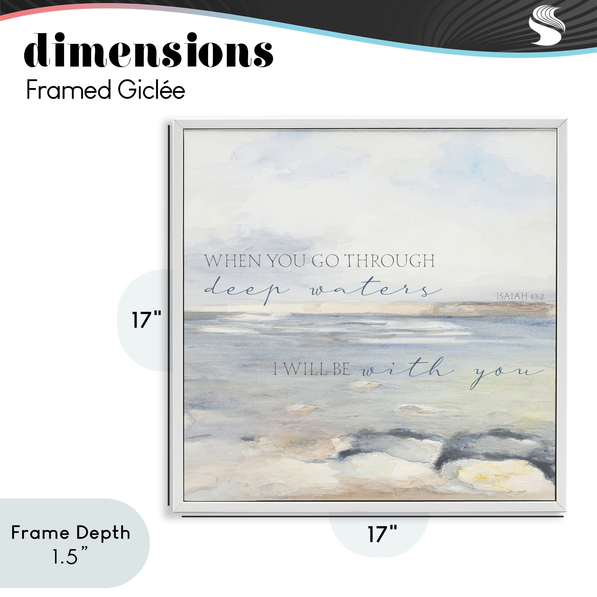 Stupell Industries Deep Waters with You White Framed Giclee Art, design by Lanie Loreth