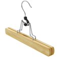thumbnail image 2 of Clearance Khaki Solid Wood Pants Hanger with Clips - Non-Slip Trouser Clamp Hanger for Skirts and Pants, 2 of 9