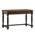 thumbnail image 4 of Weston Home Vance 1-Drawer Oak Top Desk with Charging Station, Antique Black, 4 of 4