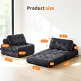 thumbnail image 2 of 3 in 1 Folding Sofa Bed, Convertible Corduroy Sleeper Chair Floor Couch, Lounger Bed filled with Shredded Foam for Living Room. Gray, 2 of 8