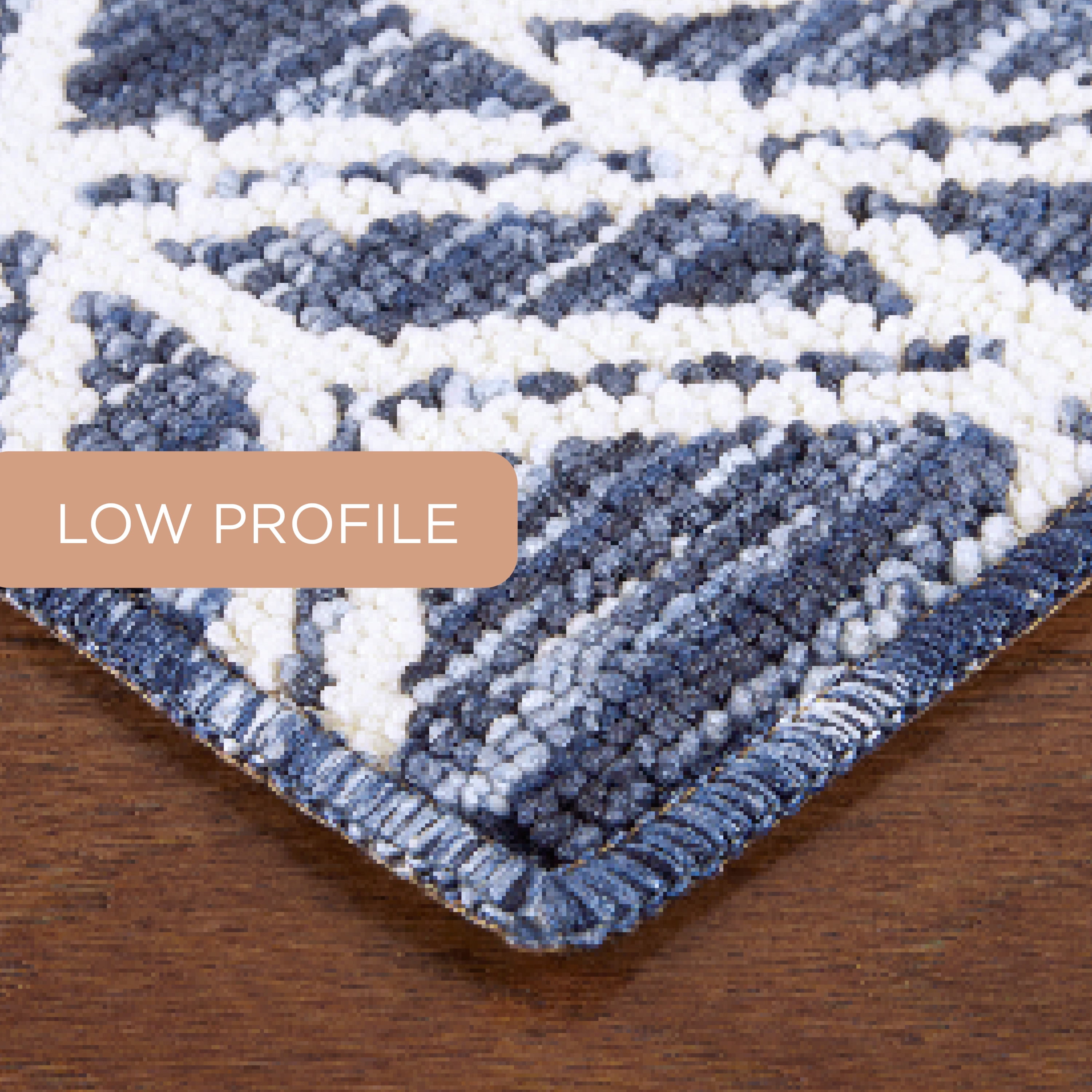 TOWN & COUNTRY EVERYDAY Walker Modern Diamond Everwash® Washable Multi-Use Decorative Rug with Non-Slip Backing, Navy Blue, 24"x72"