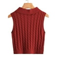 thumbnail image 5 of Women's Casual V-Neck Pullover Shirt Collision Color Sleeveless Sweater Vest, Stylish and Lightweight, Ideal for Layering and Summer to Fall Transition,Wine,S, 5 of 7