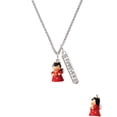 thumbnail image 2 of Delight Jewelry Resin Red Angel Holding Star Silvertone Forever Bar Charm Necklace, 23", 2 of 4