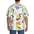 thumbnail image 5 of KLL Orange Green Avocado Print Men's Shirt Short Sleeve Button Down Summer Cuba Beach Shirts- X-Large, 5 of 7