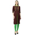 thumbnail image 6 of Phagun Women Solid Pattern Mandarin Collar Straight Kurti Indian Designer Ethnic Dress, 6 of 9