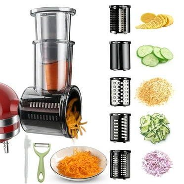 DXIMRX Slicer Shredder Attachment for KitchenAid Stand Mixer Cheese Grater Attachments, 5 Blades