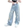 C1 Blue cute jeans for teen girls