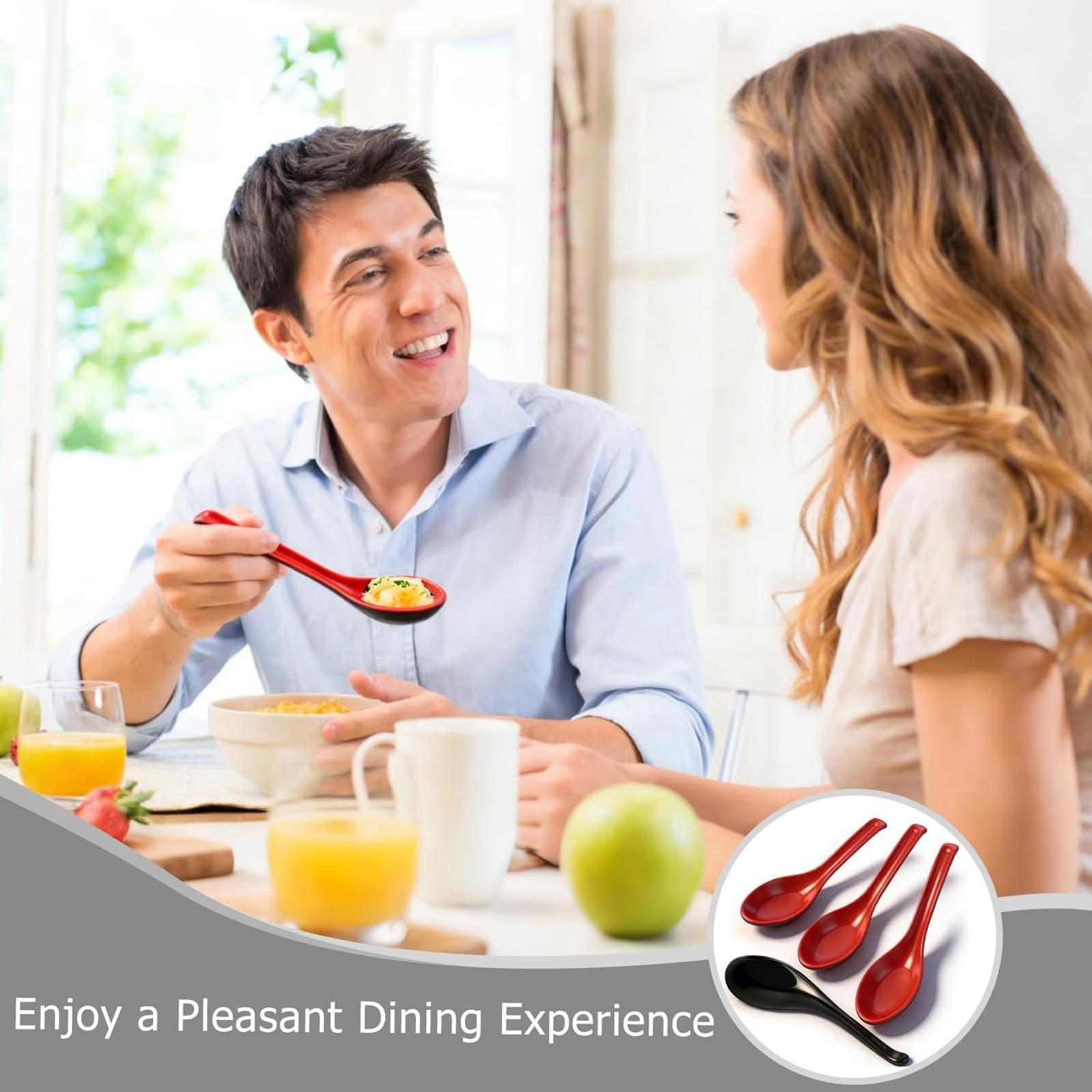 Reusable Soup Spoon,Soup Spoon Set of 1 with Long Handle
