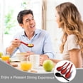 thumbnail image 5 of Long Handle Soup Spoon - Melamine Plastic Hooked Serving Spoon - Cream Orange Noodle Ramen Spoon for Home Kitchen, 5 of 8