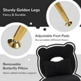thumbnail image 3 of XiHuaZhaoChen Armless Upholstered Chair for Makeup Vanity, Cute Sherpa Accent Chair for Living Room, Bedroom, Dressing Room, Vanity Stool Chair with Back, Gold Legs, Black, 3 of 10