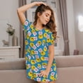 thumbnail image 3 of Fotbe Lovely Duck Bata de Dormir para Mujer con Estampado, Camisón de Algodón de Manga Corta, Ropa de Dormir Casual, 3 of 6
