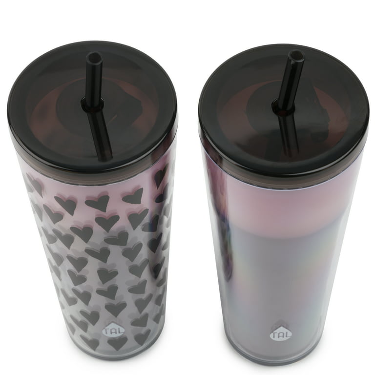 TAL Double Walled Color Changing Tumblers 2 Pack, 24 fl oz, Black
