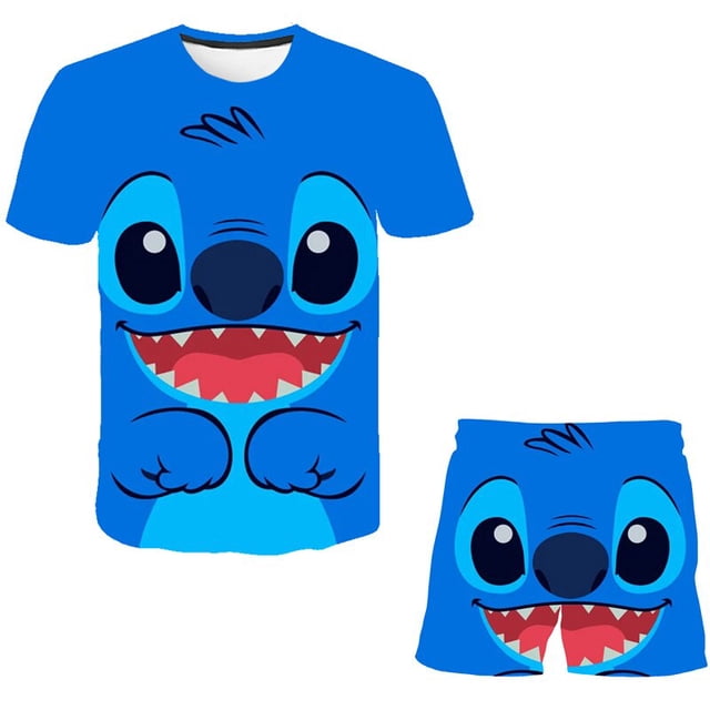 Ropa informal para niños, conjunto de 2 piezas de Disney, ropa con estilo, camiseta para niño + Pantalones cortos, ropa para niños, chándal para niños, ropa para bebés 9T Gao Jinjia LED