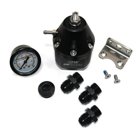 DeatschWerks 6-2000-FRB-108 DWR2000 AFPR Plus Pressure Gauge Plus 10AN & 8AN Fittings - Anodized Black
