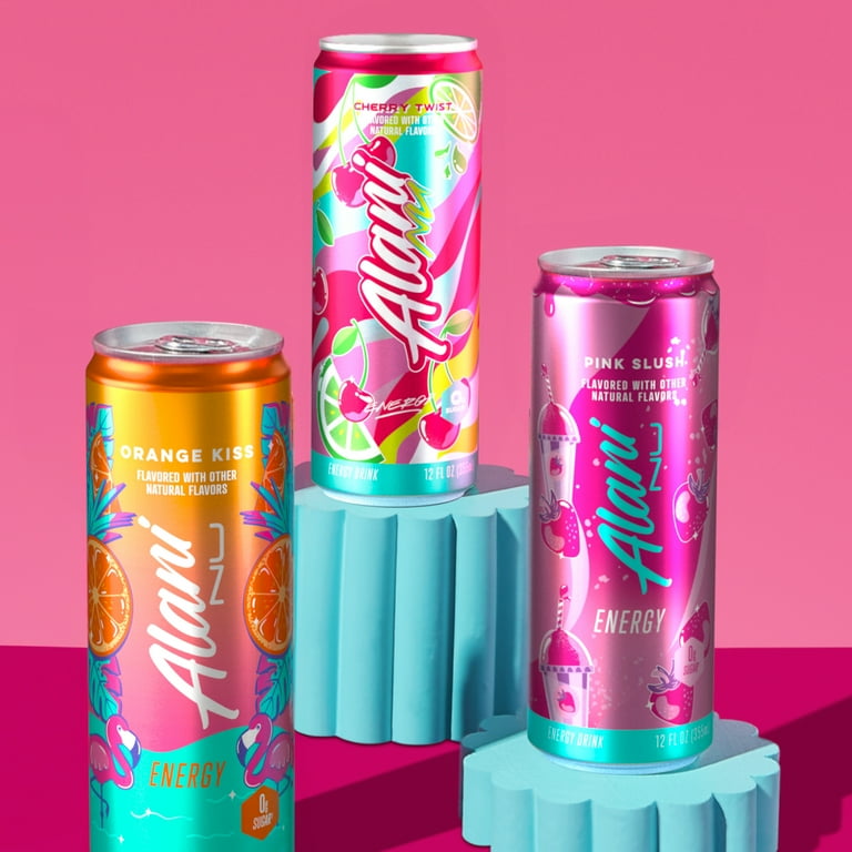 Alani Nu Sugar Free Energy Drink, Variety Pack, Pink Slush, Orange