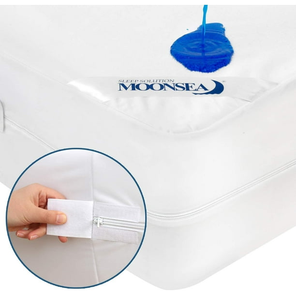 Moonsea Zippered Waterproof Mattress Protector Encasement Full, 54" x