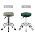 thumbnail image 5 of Lsque Green Leave Fern Pattern Round Bar chair cushion covers Velvet Fabric Premium Comfort Protects from Scratches and Stains for 14-17 Inch Chair-14 inch, 5 of 7