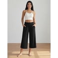 thumbnail image 4 of SWQZVT Women's Wide Leg Palazzo Lounge Capri Pants with Pockets High Waist Cropped Yoga Casual Pajama Pants, 4 of 6