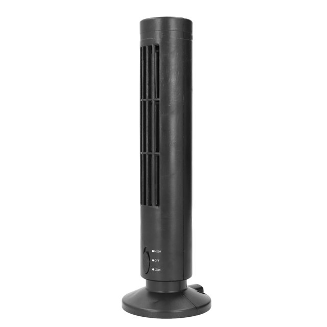 Tower Fan, Quiet 2 Speeds Bladeless USB Portable Cooling Fan Nature Wind Simulate Power Saving Space Saving Non Slip Fan for Balancing ABS Electronic Components