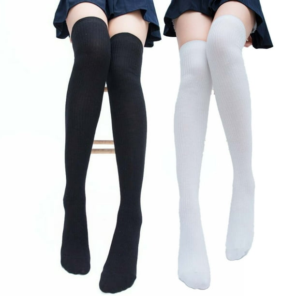 Bienvenido Calcetines de moda Medias largas hasta el muslo, Medias por encima de la rodilla, Calcetines de algodón para niñas
