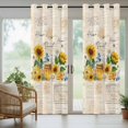 thumbnail image 5 of Outdoor Curtains for Patio Waterproof, Yellow Sunflowers Outdoor Privacy Panels Grommet, Floral Bees Elegant Pastoral Botanical Blackout Outside Curtains for Porch/Cabana 54"x108", 2 Panels, 5 of 8