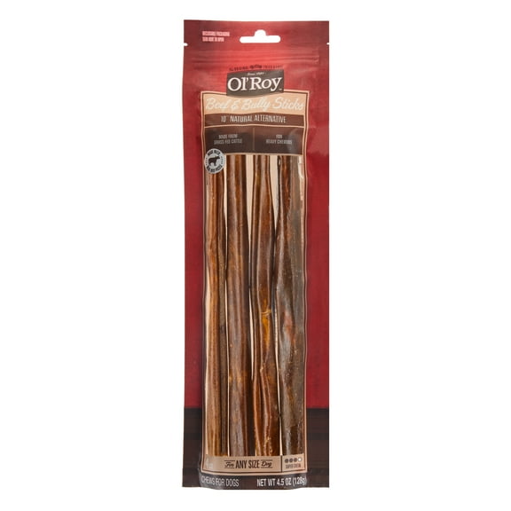 Ol' Roy Beef & Bully Sticks, 10" Natural Alternative, 4 Count