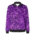 thumbnail image 4 of HJYCHN Jacket for Women Casual Print Open Front Long Sleeve Cardigan Jacket Loose Fit Blouse For Daily Wear And Style Womens Coat Purple M, 4 of 5