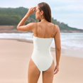 thumbnail image 4 of QHFBli Women's One Piece Swimsuit Colorblock Metal Button Tummy Control Bathing Suit Sexy Cut Out Double Straps Swim Suits, 4 of 6