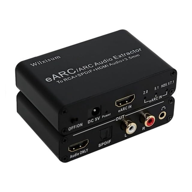 QJUHUNG HDMI Earc/Arc Audio Extractor/Adapter HDMI Earc/Arc to RCA R/L Optical 3.5mm Audio Converter