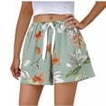 thumbnail image 5 of Tnhcen Women's Pajama Shorts Casual Print Elastic Waist Free Size Home Wear Polyester Lounge Shorts Lightweight Breathable 5-Inch Inseam Sleepwear – Women's Night & Lounging Pants, 5 of 5