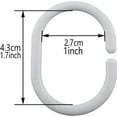 thumbnail image 5 of 3 Set with 36 PCS Shower Curtain Rings Plastic Shower Curtain Hooks for Bathroom Shower Rod, White, 5 of 5