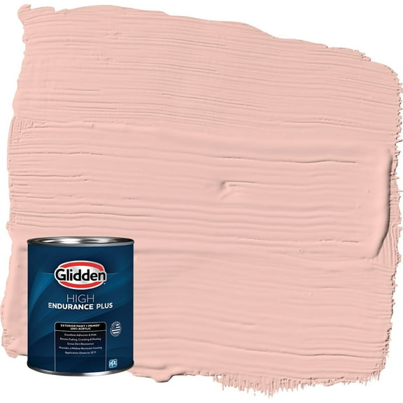 Glidden HEP Peach Ash / Orange Satin Exterior Paint with Primer, 1 Quart
