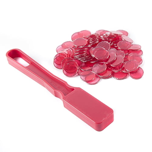Bingo Wand and 100 Bingo Chips Red