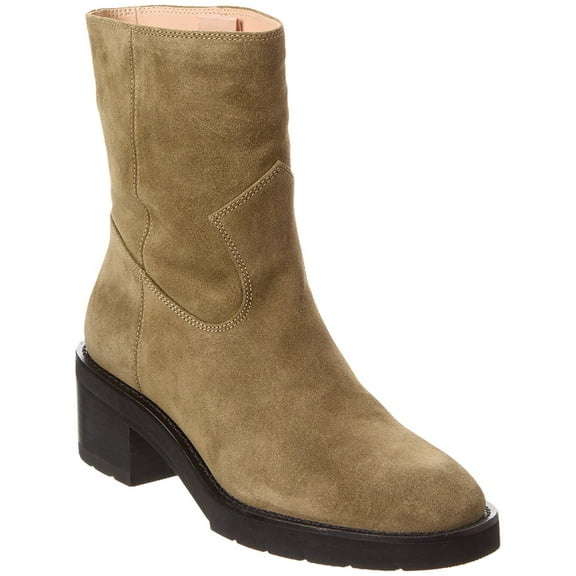 Stuart Weitzman Boulevard Suede Bootie, 10, Green