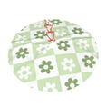 thumbnail image 6 of XMXY Halloween Christmas Tree Skirt, Green Floral Patchwork Plaid Holiday Party Indoor Decorations Ornaments, 36" Inch, 6 of 9