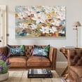 thumbnail image 5 of Floral Textured Abstract Canvas Painting Large White Textured Wall Art Original Colorful Impasto Acrylic Painting Living Room Decorative Art Print Canvas Poster Bedroom Decoration Landscape Office Val, 5 of 5