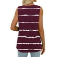 thumbnail image 4 of Enjoytime Woman's Fashion Stripe Printed Tops Casual Sleeveless V Neck Camisole Casual Loose Ruffle Beach Streetwear Summer Tank Clothing For Women, 4 of 6