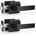 thumbnail image 1 of Door Handles Black Heavy Duty Interior Door Handle for Bedroom & Bathroom, Keyless Privacy Door Levers, Modern Square Door Handles,2 Pack, Matte Black Finish, 1 of 5