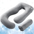 thumbnail image 1 of Funda para Almohada de Embarazo en Forma de U de 57" Sasttie Cooling Gris, 1 of 9