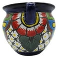 thumbnail image 3 of Michoacana Mini Planter #2 Hand Painted Pot Indoor Outdoor Multi Colored Glazed Talavera 7"L x 7"W x 5"H, 3 of 8
