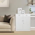 thumbnail image 2 of BESFUR Metal Storage Cabinet with Locking Doors and 2 Drawers, 36” Garage Cabinet for Classroom, Home and Office - White, 2 of 15