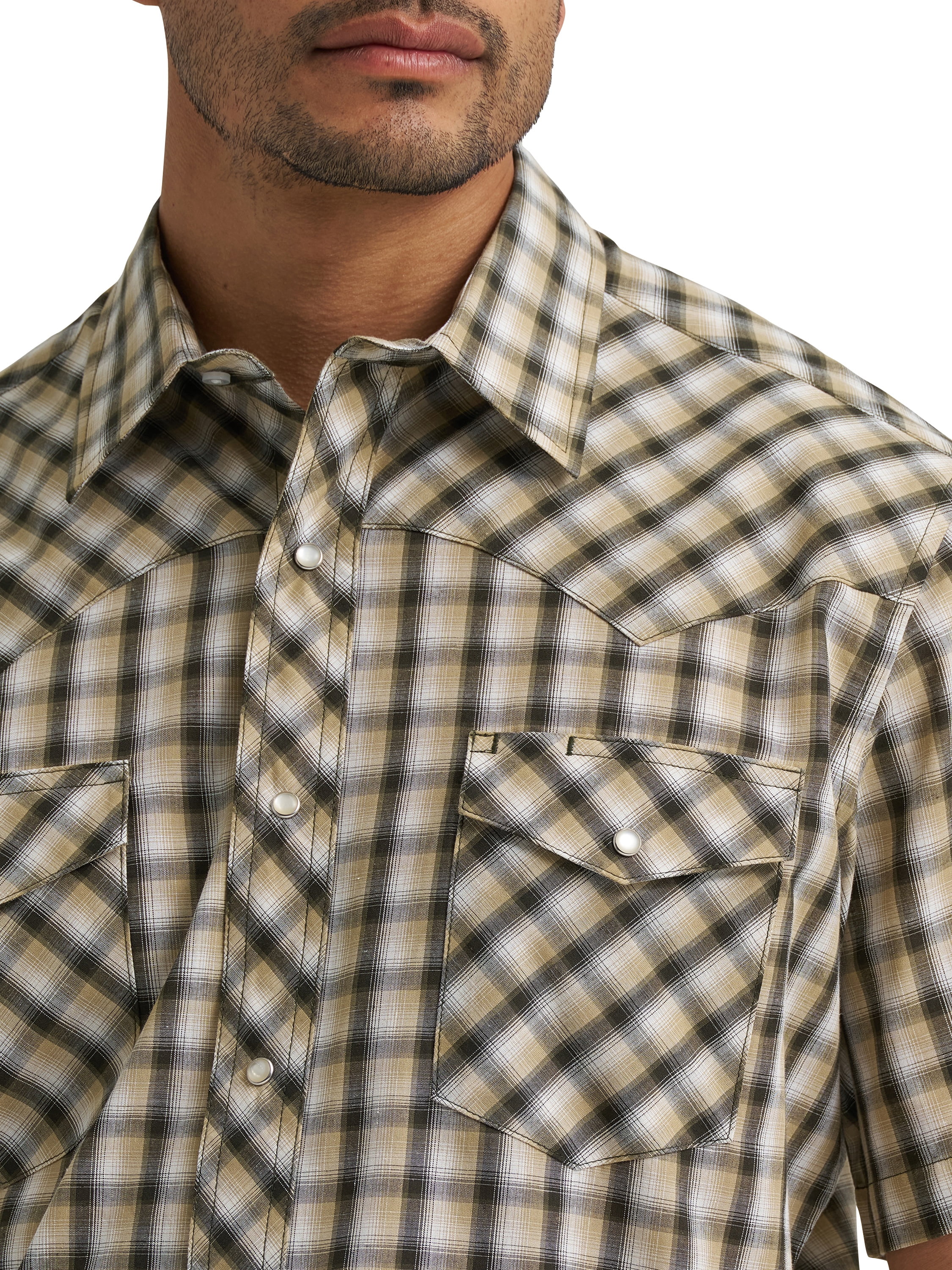 Wrangler® Men's and Big Men's Regular Fit Short Sleeve Western Shirt, Sizes S-5XL