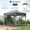 thumbnail image 4 of Outsunny 10x10ft Pop Up Canopy Tent, Central Lock Outdoor Screen Party Tent, 4 of 10