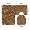 thumbnail image 3 of Brown and Black Leopard Print Bathroom Rugs Sets 3 Piece,Toilet Cover Set,Absorbent Non Slip Bathroom Mats Sets with U-Shaped Contour Rug Toilet Rug Set, 3 of 5